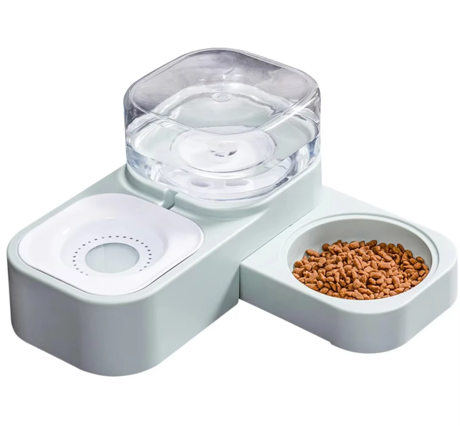 Food And Water Dispenser For Pets With Drip Protection