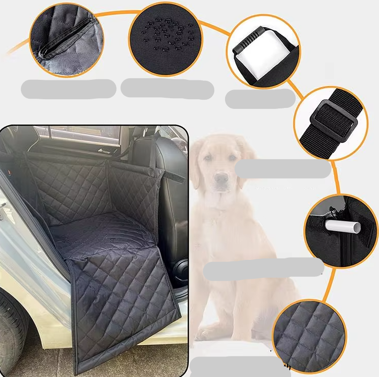 Premium Car Seat Protector for Dogs - Padded Waterproof Rear Seat Cover with Side Protection