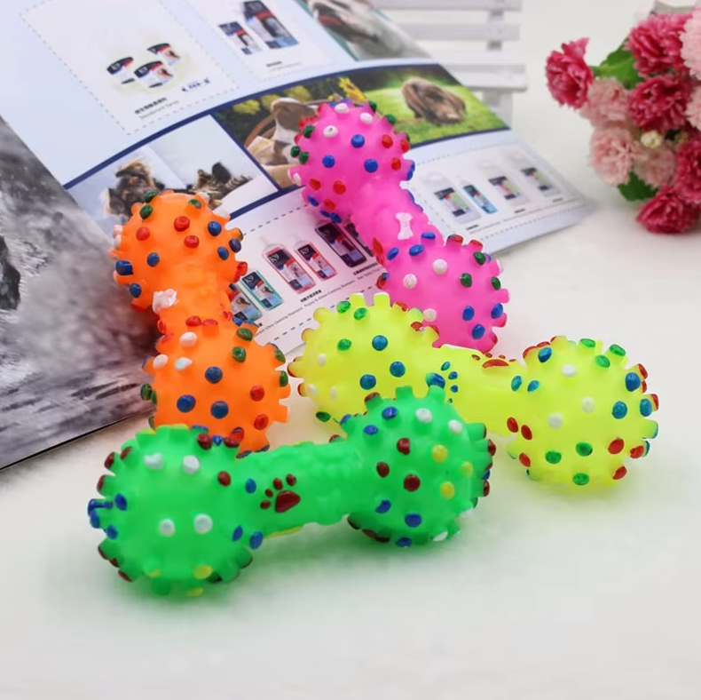 Dog Toys For Chewing – Colorful Chew Toys In The Shape Of Dumbbells