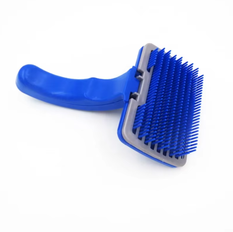 Self - Cleaning Pet Brush With Silicone Bristles For Effortless Grooming