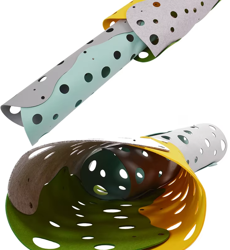Cat Tunnel With Holes - Flexible Play Tunnel For Cats