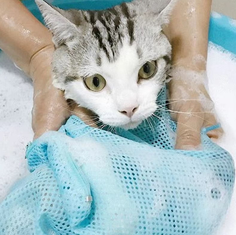 Cat Grooming Bag With Mesh For Safe Bathing And Claw Care