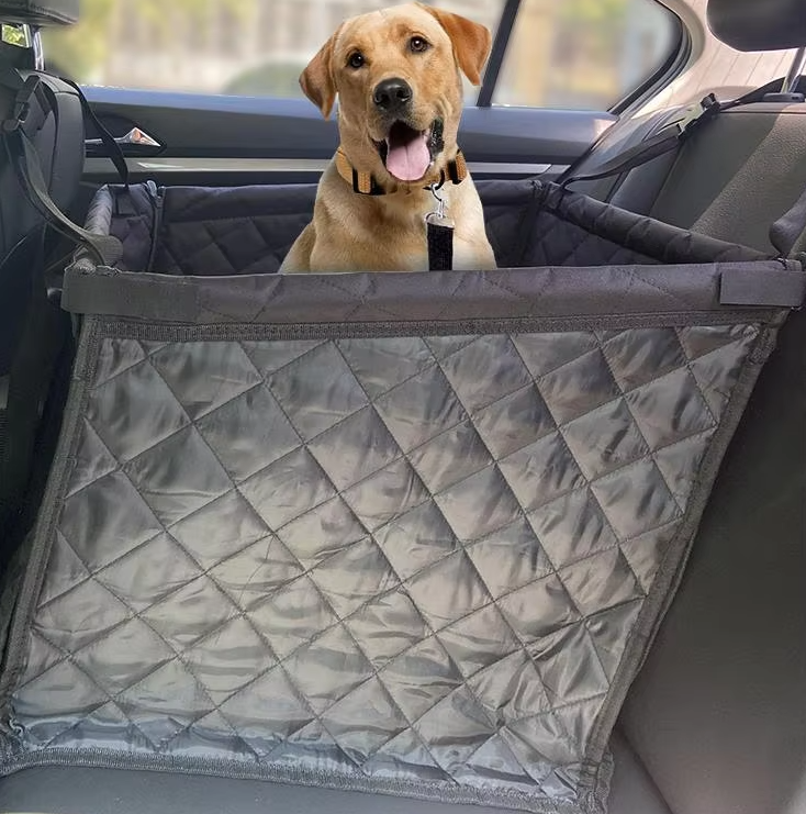 Premium Car Seat Protector for Dogs - Padded Waterproof Rear Seat Cover with Side Protection