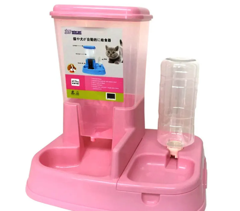 Automatic Food And Water Dispenser For Cats And Dogs - Double Bowl With Large Capacity