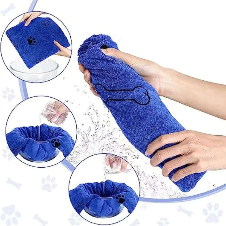 Super Absorbent Dog Towel - Soft Quick Drying Microfibre Towel For Dogs Cats
