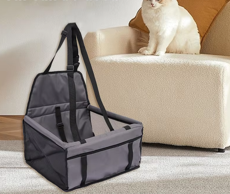 Folding Car Seat For Dogs - Sturdy, Waterproof Dog Seat With Safety Belt