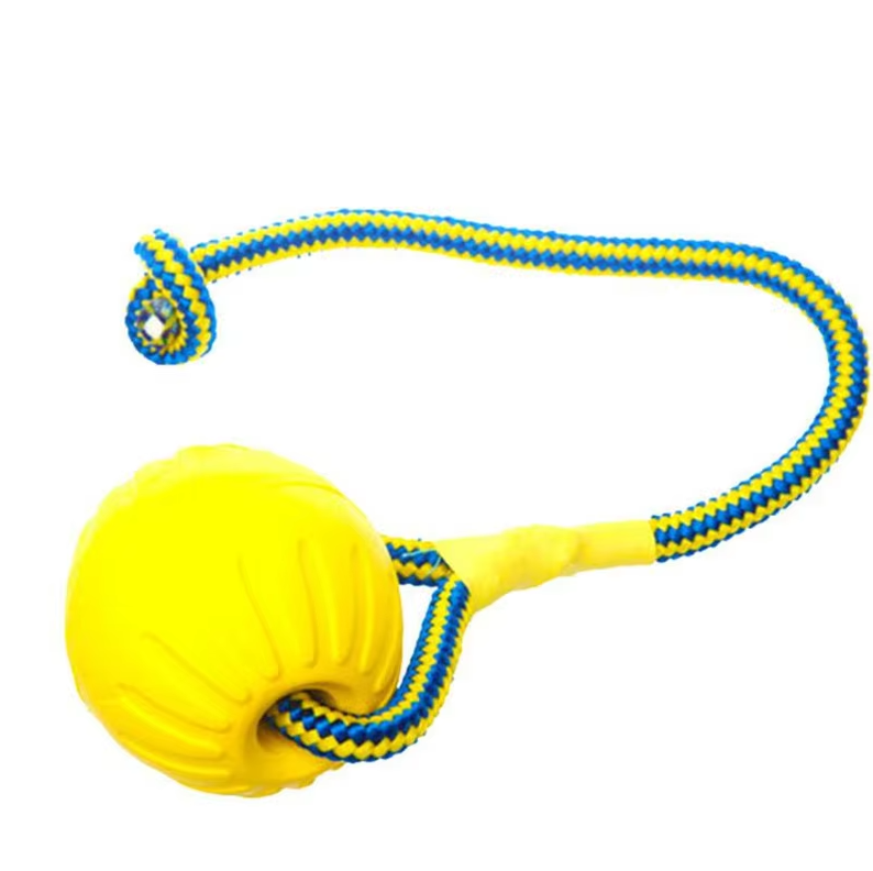Robust Dog Toy - Retrieving And Tugging Ball With Rope