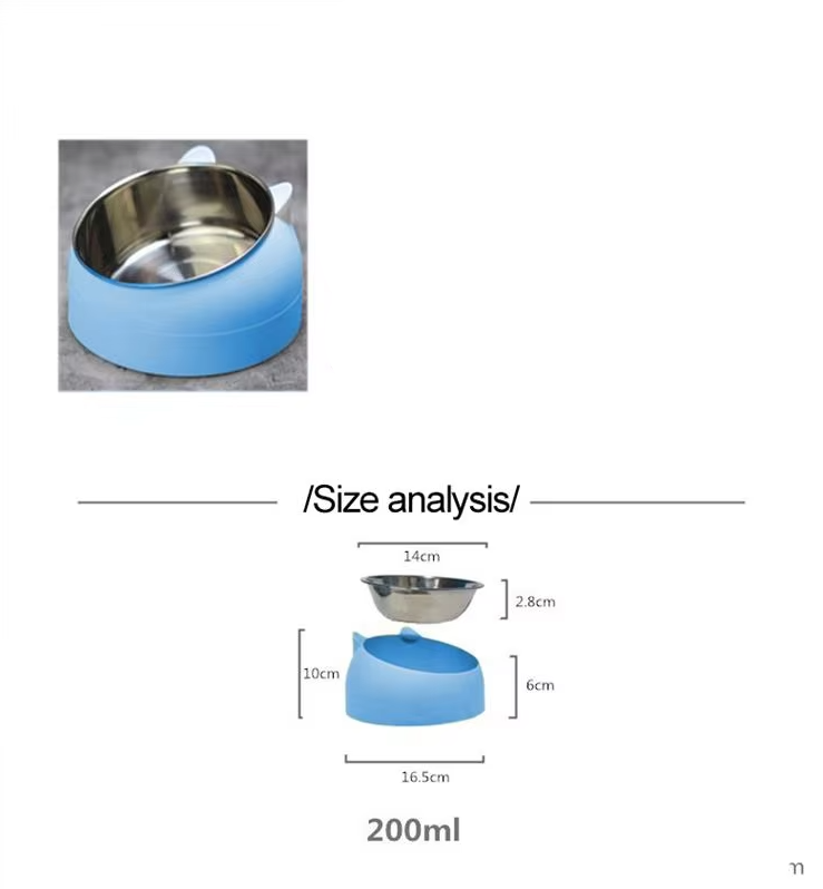 Cat Bowl With 15 - Degree Inclination For Comfortable Eating