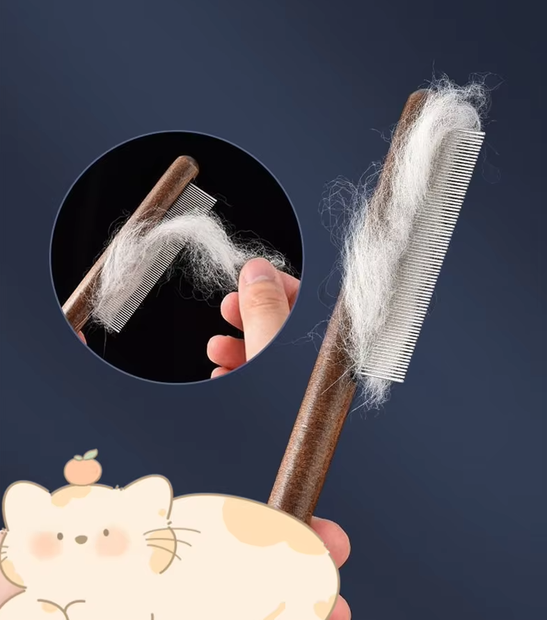High Quality Wooden Flea Comb - Gentle Coat Care For Cats Dogs