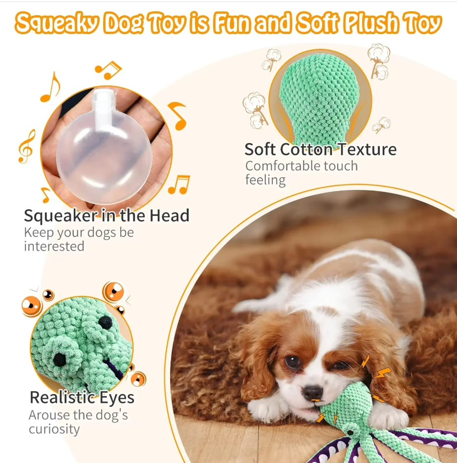 Squeaker Octopus - Robust Chew Toy For Dogs