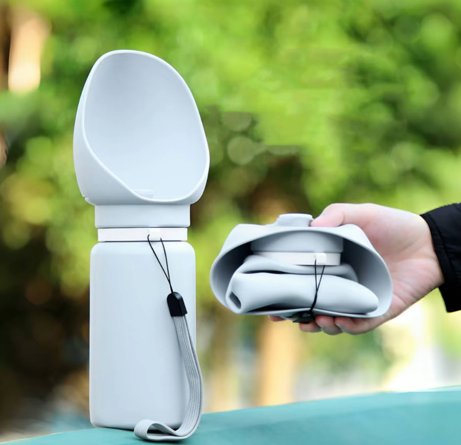 Foldable Water Bottle For Pets With Integrated Bowl
