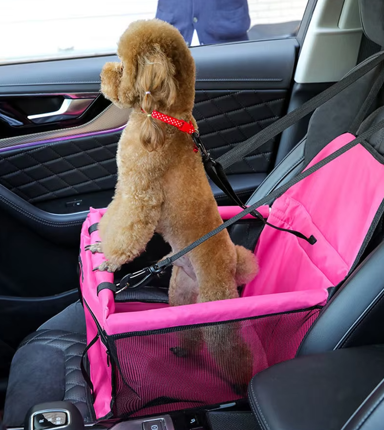 Folding Car Seat For Dogs - Sturdy, Waterproof Dog Seat With Safety Belt