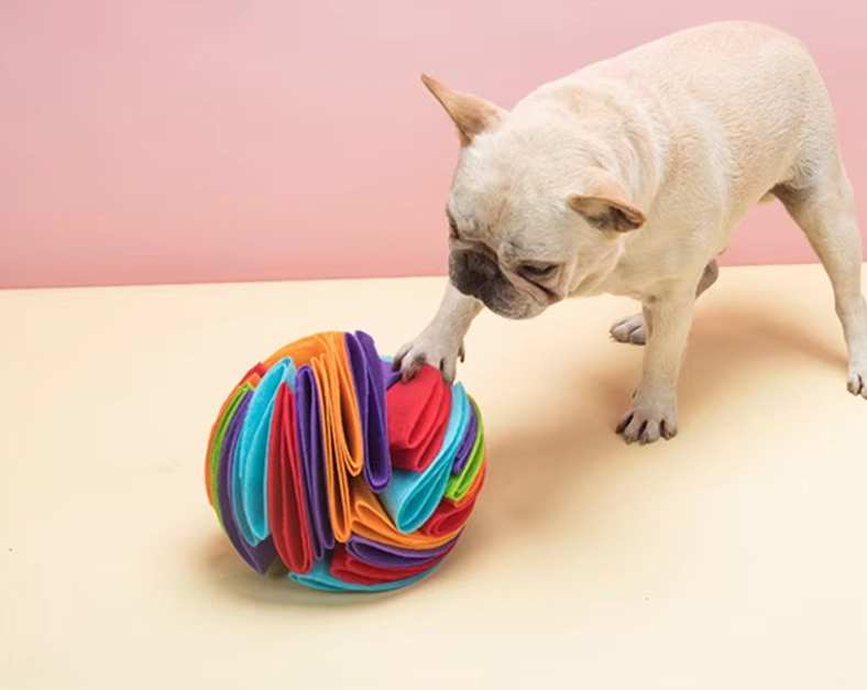 Dog Toy Ball - Colourful Fabric Ball For Dogs To Chew And Play With