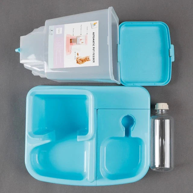 Automatic Food And Water Dispenser For Cats And Dogs - Double Bowl With Large Capacity