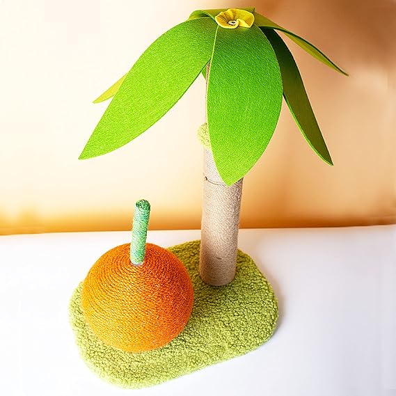 Cat Palm Sisal Scratching Post With Orange