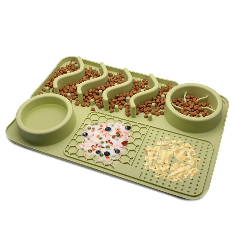 Interactive Lick Mat For Dogs And Cats - Anti - Snare Bowl With Food Search Game