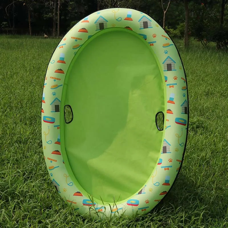 Dog Bathtub - Inflatable Dog Bathtub For Pets With Flower Pattern For Indoors And Outdoors