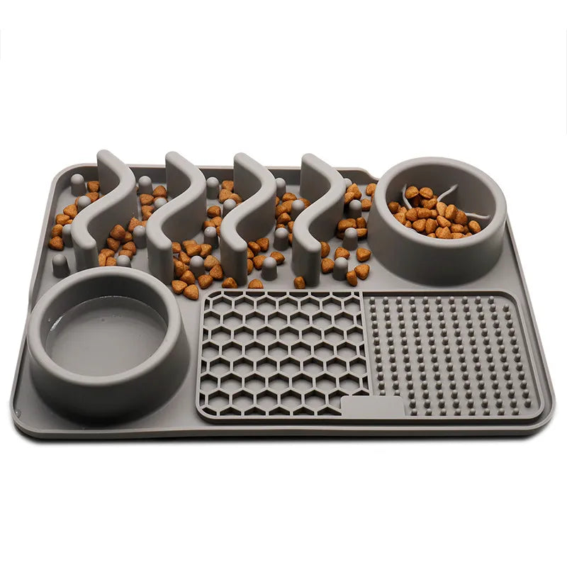 Interactive Lick Mat For Dogs And Cats - Anti - Snare Bowl With Food Search Game