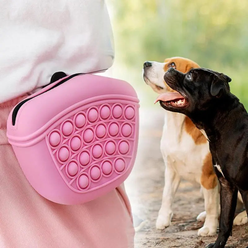 Pop - It Keychain With Zip - Stress Relief Toy And Storage Bag