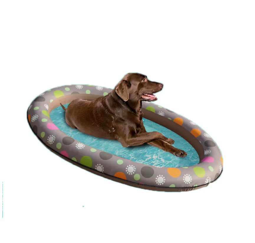 Dog Bathtub - Inflatable Dog Bathtub For Pets With Flower Pattern For Indoors And Outdoors