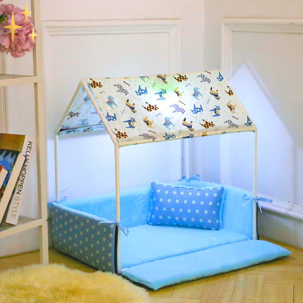 Fleece Sleeping Mat With Roof And Cosy Cushion