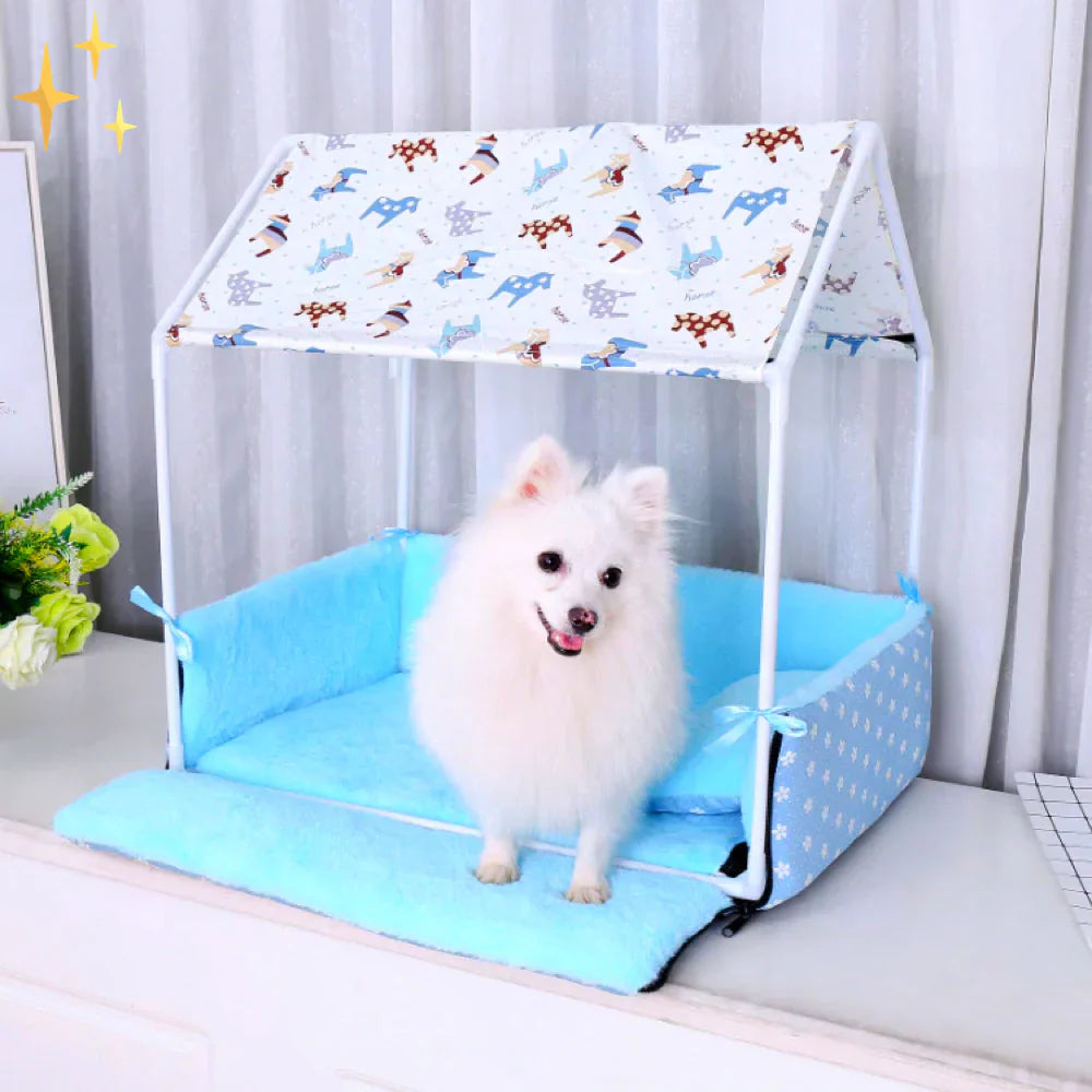 Fleece Sleeping Mat With Roof And Cosy Cushion