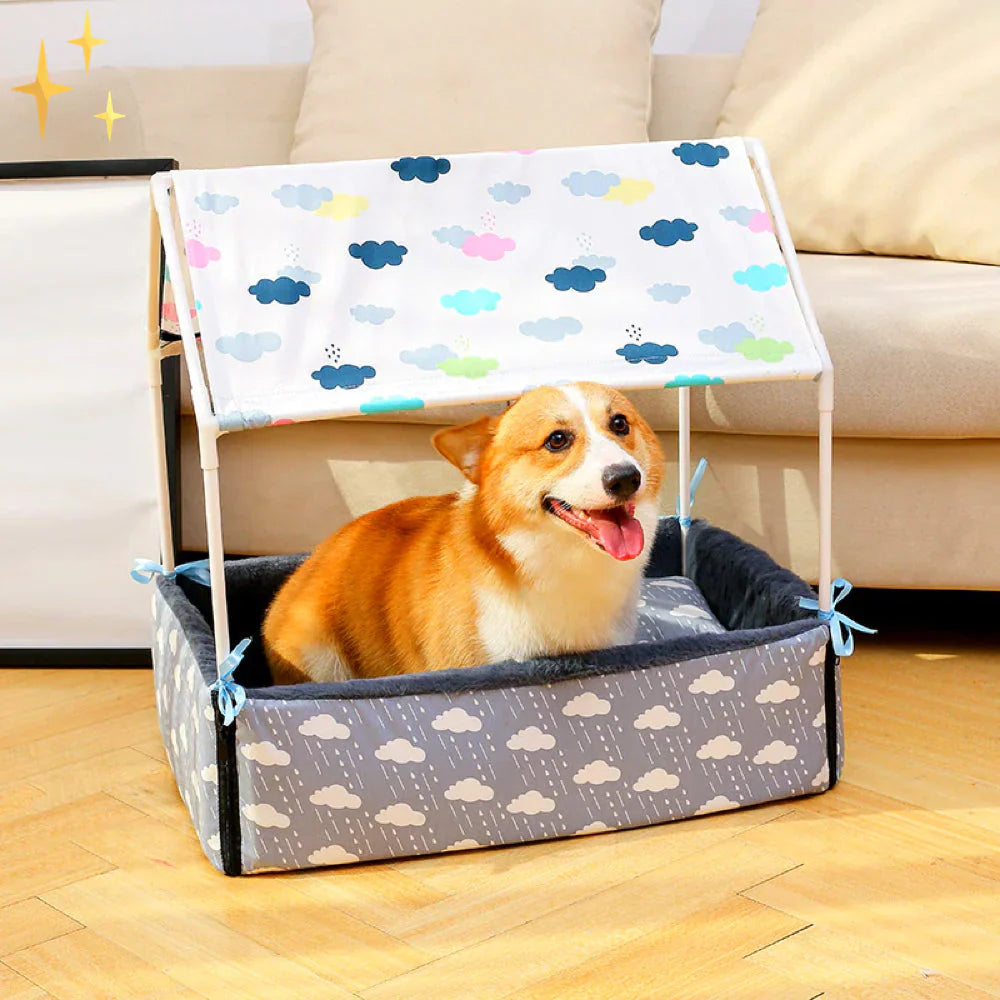 Fleece Sleeping Mat With Roof And Cosy Cushion
