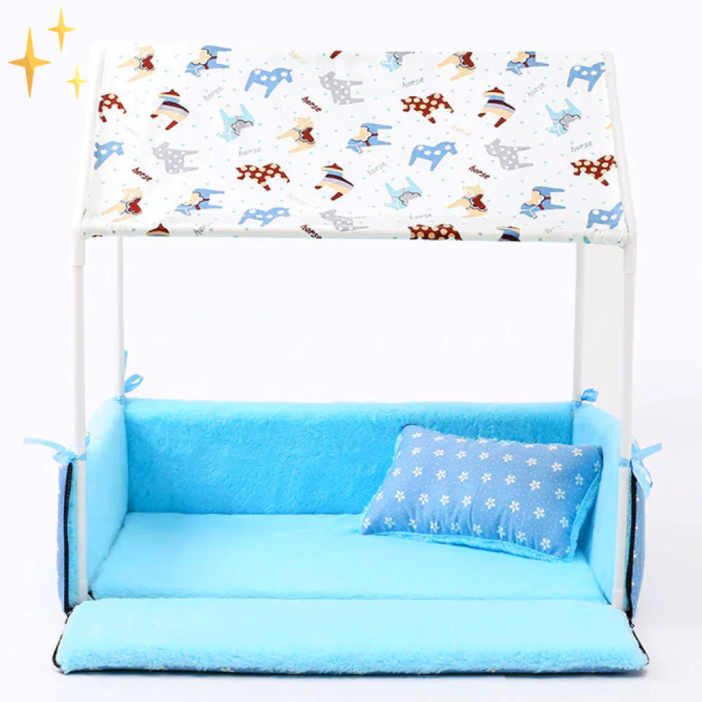 Fleece Sleeping Mat With Roof And Cosy Cushion