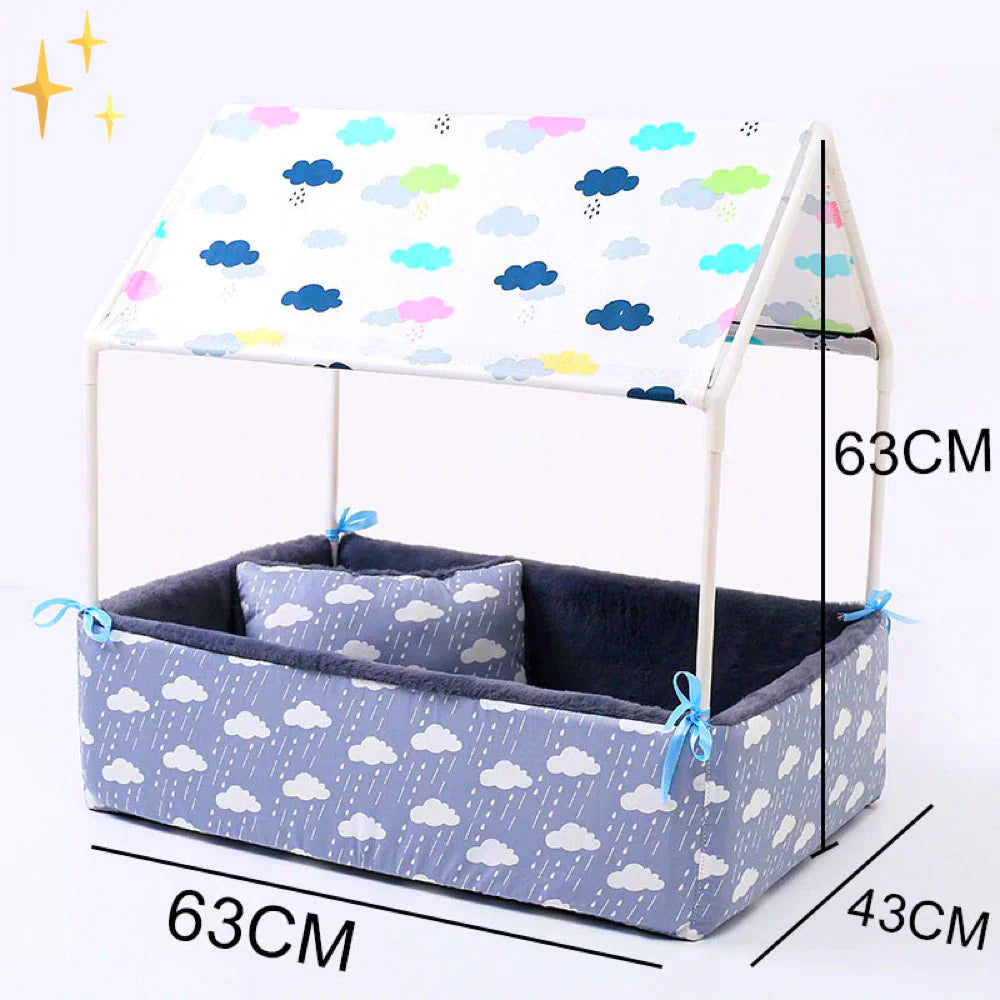 Fleece Sleeping Mat With Roof And Cosy Cushion