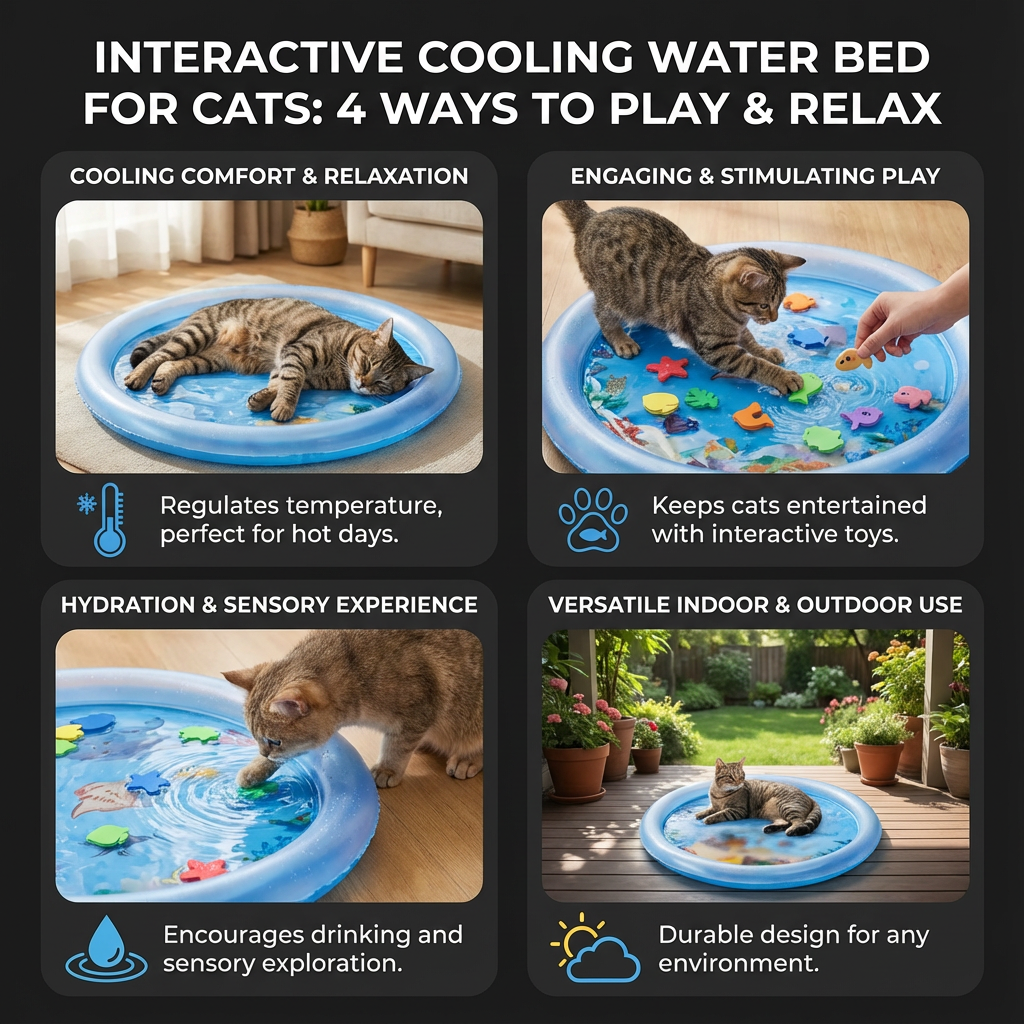 Interactive Cooling Water Bed for Cats
