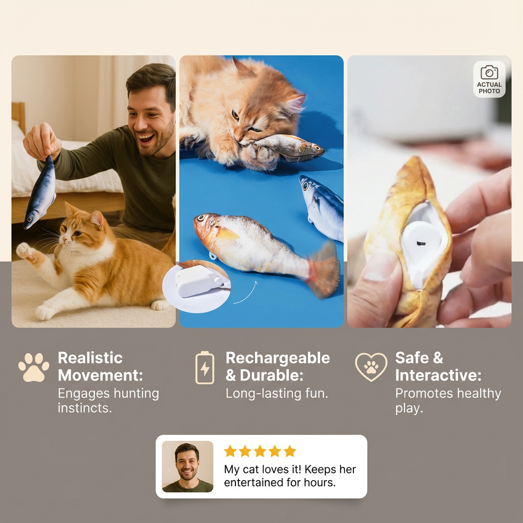 Interactive Wiggly Fish Cat Toy