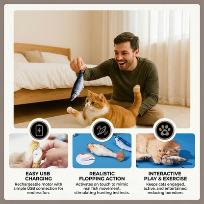 Interactive Wiggly Fish Cat Toy