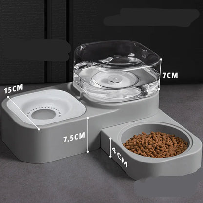 Food And Water Dispenser For Pets With Drip Protection
