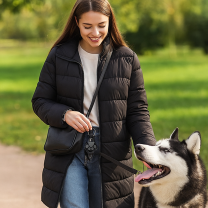 Leather Memorial Pet Hair Storage Keychain