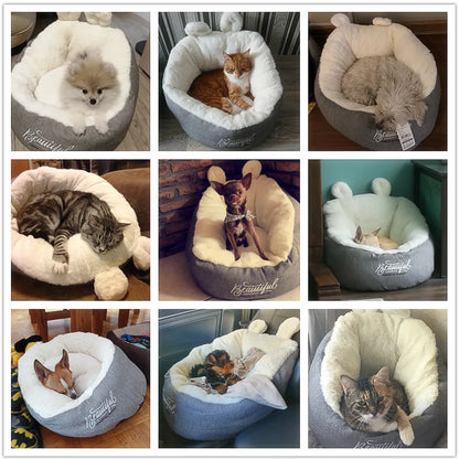 Cosy Cat Bed With Ear Design - Soft And Comfortable For Cats And Small Dogs