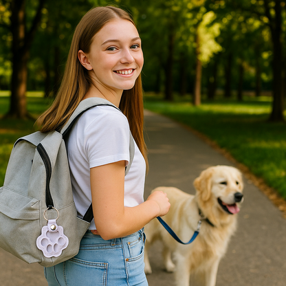Leather Memorial Pet Hair Storage Keychain