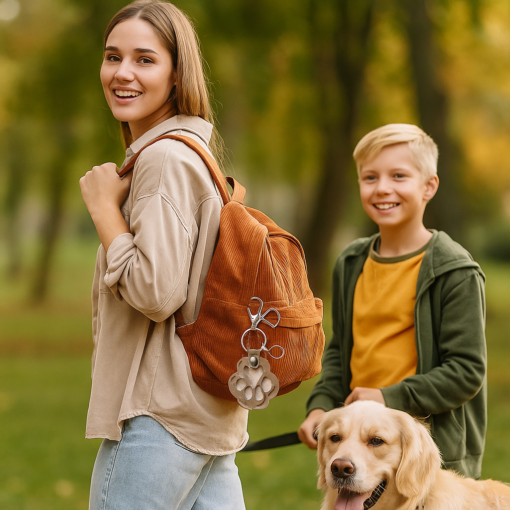 Leather Memorial Pet Hair Storage Keychain