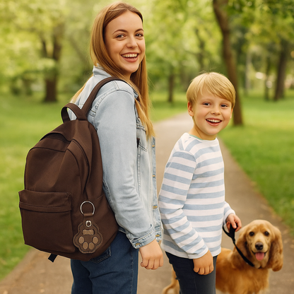 Leather Memorial Pet Hair Storage Keychain