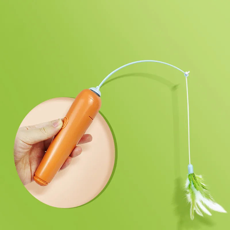 Interactive Cat Toy With Feathers And Ball - Electronic Toy For Cats