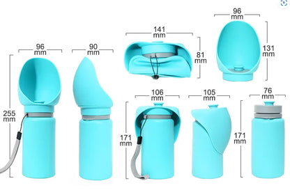Foldable Water Bottle For Pets With Integrated Bowl