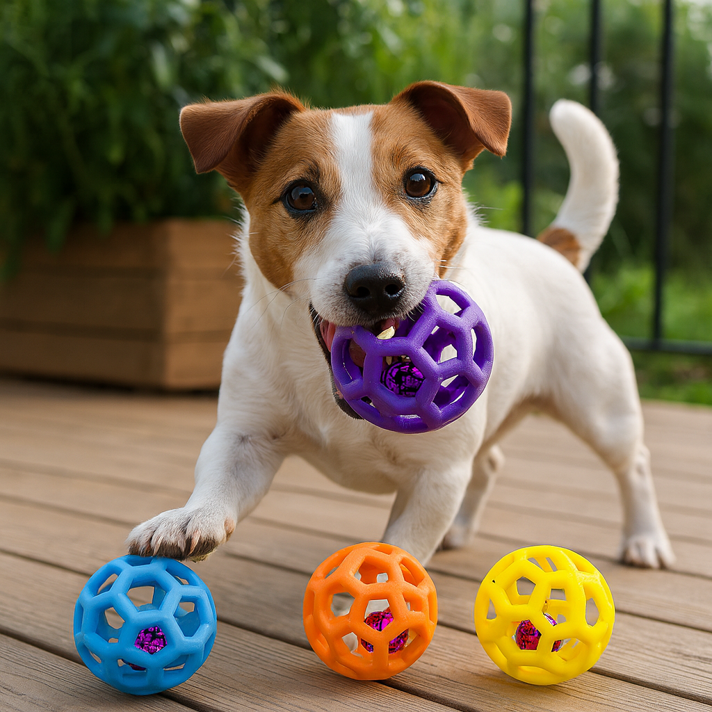 Dog Bell Ball Toy – Durable Dental Care & Training