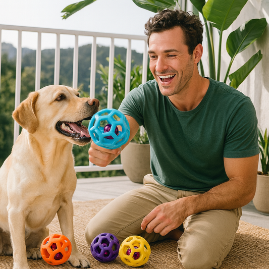 Dog Bell Ball Toy – Durable Dental Care & Training