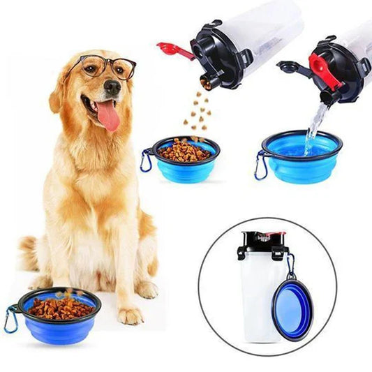 2 - In-1 Portable Water And Food Bottle For Pets
