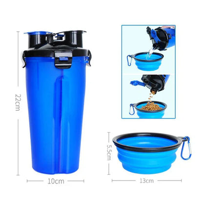 2 - In-1 Portable Water And Food Bottle For Pets