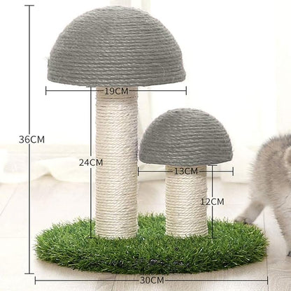 Cat Mushroom Scratching Post Made From Sisal