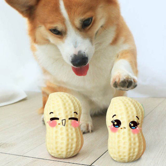 Dog Toy In Peanut Shape - Chew Toy With Sound Hole For Dogs