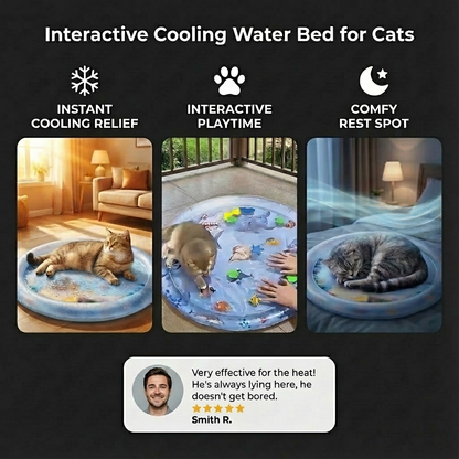 Interactive Cooling Water Bed for Cats