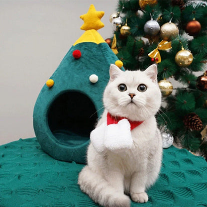 Cat Bed In The Shape Of A Christmas Tree
