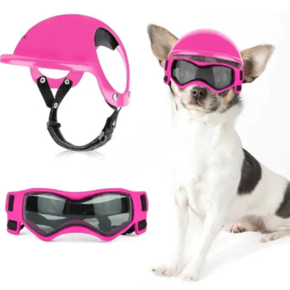 Stylish Dog Helmet With Goggles