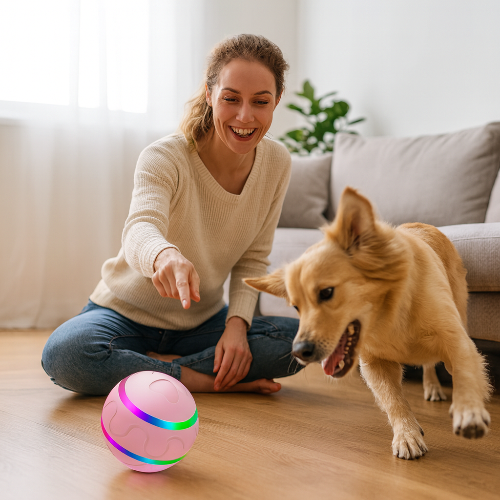 Durable and Long-Lasting Self-Rolling Dog Ball
